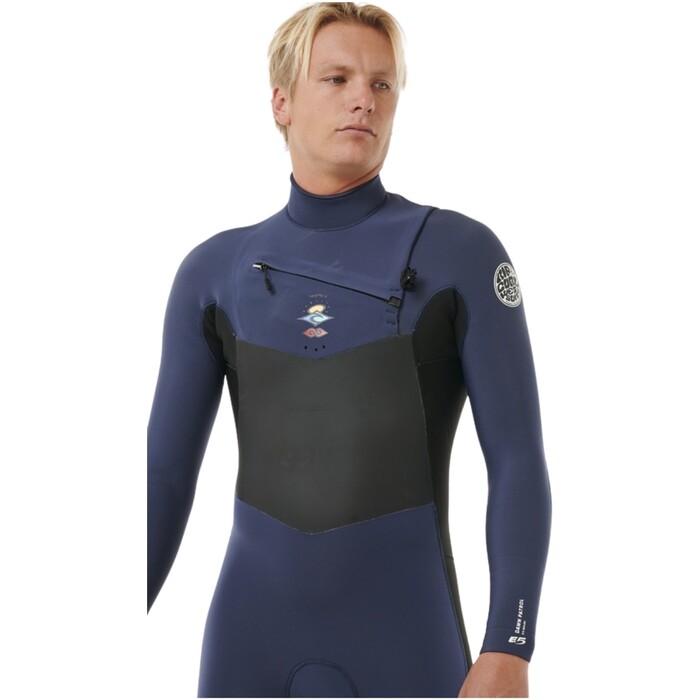 2024 Rip Curl Mens Dawn Patrol 3/2mm Chest Zip Wetsuit 158MFS - Dark Navy